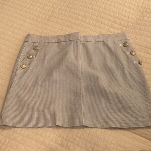 J. Crew Navy and White Striped Mini Skirt